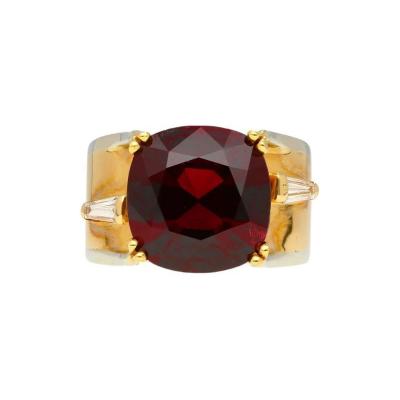 6 04 Carat Cushion Cut No Heat Burma Origin Spinel in Vintage 14K Gold Ring