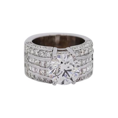 6 65 Carat Lab Grown Natural Diamond in 14K White Gold Cluster Ring