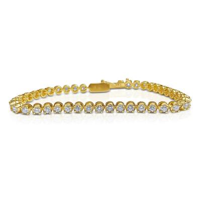 6 75 inch and 14k solid gold Tennis bracelet with 4 50 carats in Natural Diamond