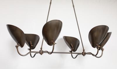 6 ARM OIL RUBBED BRONZE CHANDELIER
