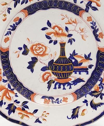 6 Auckland Pattern Ridgeway Ironstone Dinner Plates England circa 1835
