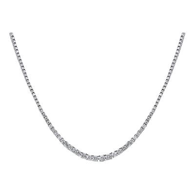 6 Carat Natural Diamond Riviera Graduated Tennis Necklace Platinum 17 4 Prong