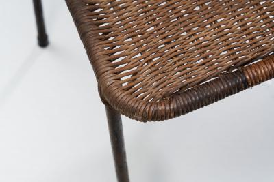 6 Iron and Rattan Chairs Brazil 1960s