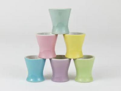 6 Midcentury Pastel Daisy Porcelain Egg Cups Lilien Austria 1950s