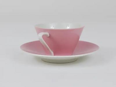 6 Midcentury Pastel Daisy Porcelain Espresso Coffee Cups Lilien Austria 1950s