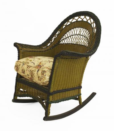 6 Pece American Art Deco Wicker Living Room Set