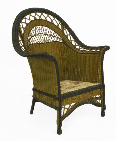6 Pece American Art Deco Wicker Living Room Set