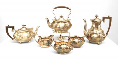 6 Piece English Victorian Silver Plate Tea Set