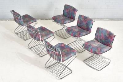 6 Steel Gastone Rinaldi Dining Chairs for Rima Italy 1970