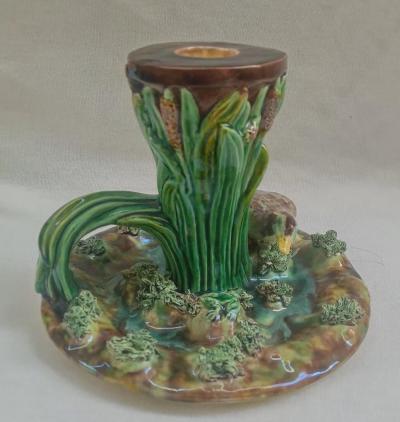 63 Palissy majolica candlestick portuguese 