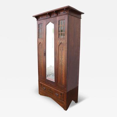 6FT Arts and Crafts Mission Oak Armoire
