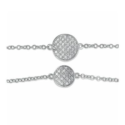 6mm 9mm Round Diamond Disc Bracelet in 18K White Gold