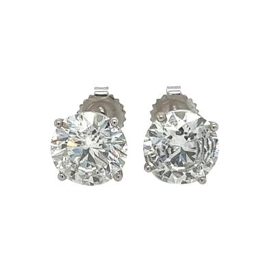 7 03 Carat Total Lab Grown CVD Diamond Martini Stud Earrings in 14K White Gold