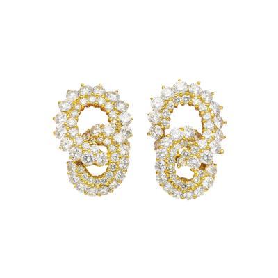 7 Carat Diamond Infinity Clip On Earrings in 18K Gold