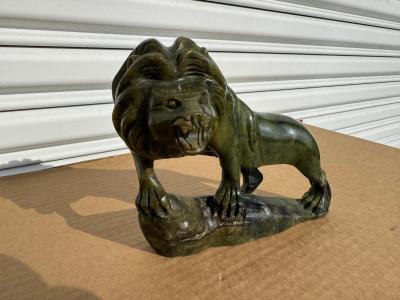 7 x 9 Jade Carved Lion Sculpture