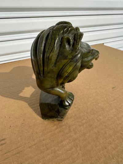 7 x 9 Jade Carved Lion Sculpture