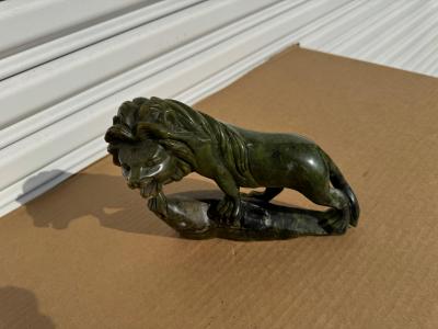 7 x 9 Jade Carved Lion Sculpture