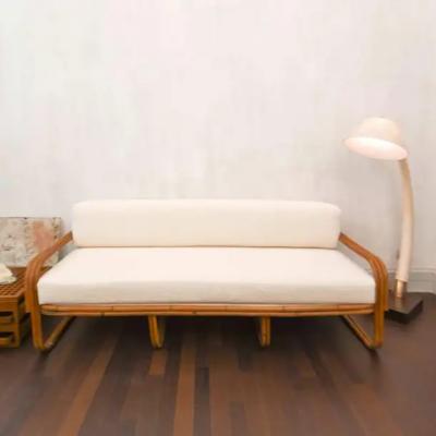 70s Bamboo Sofa Lined with Dedar Textile