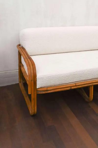 70s Bamboo Sofa Lined with Dedar Textile