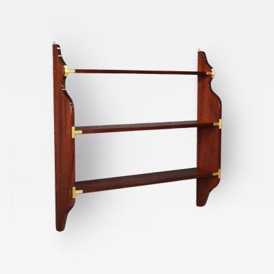 70s English wall bookcase in mahogany