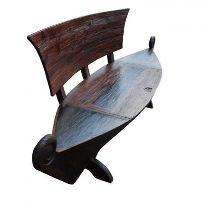 7FT Balinese Sailboat Teak Storage Bench