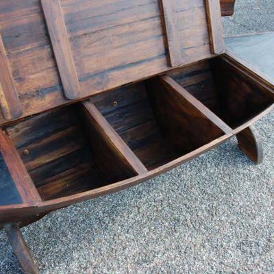 7FT Balinese Sailboat Teak Storage Bench