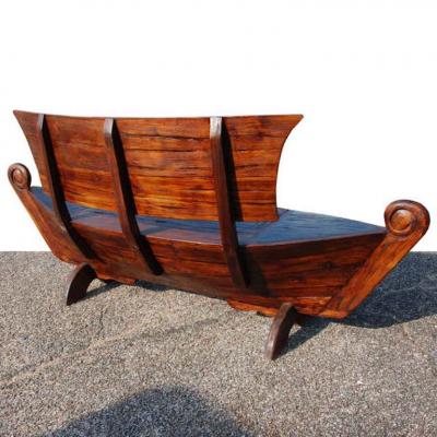 7FT Balinese Sailboat Teak Storage Bench