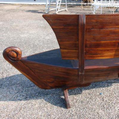 7FT Balinese Sailboat Teak Storage Bench