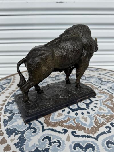 8 Bronze Colored Metal Bison Sculpture