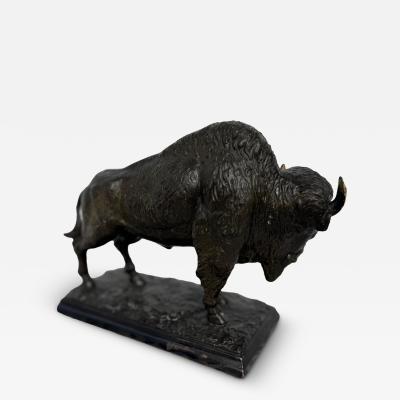 8 Bronze Colored Metal Bison Sculpture