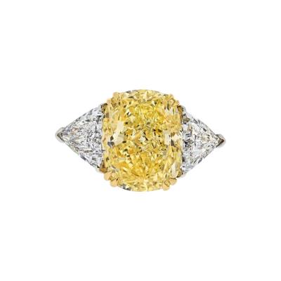 8 CARAT CUSHION CUT DIAMOND FANCY INTENSE YELLOW GIA