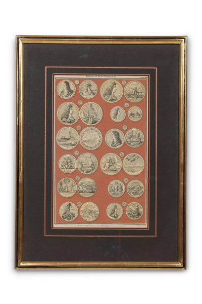 8 English Engravings of Various Medals
