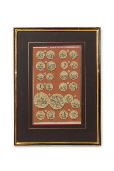 8 English Engravings of Various Medals