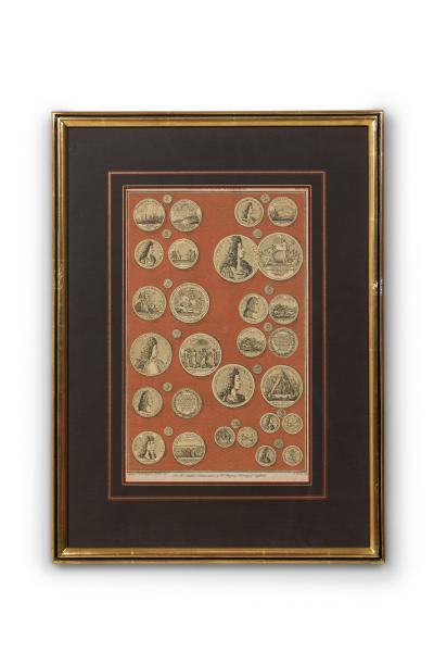 8 English Engravings of Various Medals
