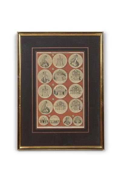 8 English Engravings of Various Medals