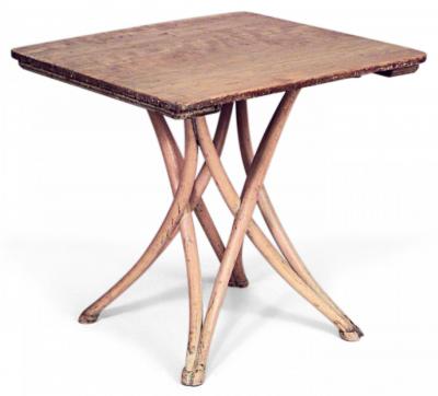 8 Various Bentwood Stripped Caf Tables