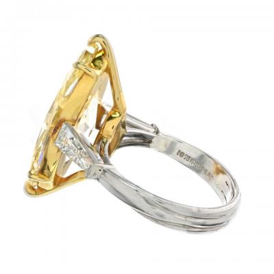 9 33CT FANCY LIGHT YELLOW MARQUISE CUT DIAMOND ENGAGEMENT RING