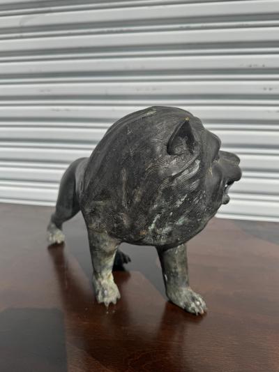 9 tall Bronze Foo Dog w patina