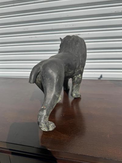 9 tall Bronze Foo Dog w patina