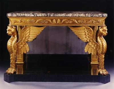 9040 A MAGNIFICENT REGENCY GILTWOOD CONSOLE TABLE