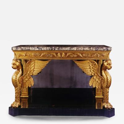 9040 A MAGNIFICENT REGENCY GILTWOOD CONSOLE TABLE