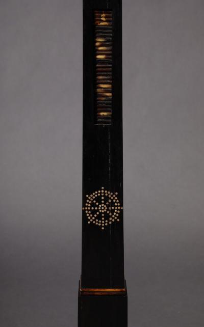 A 19th C Anglo Indian Floor Lamp in Solid Ebony and Quill Work