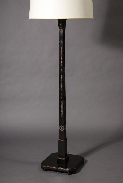 A 19th C Anglo Indian Floor Lamp in Solid Ebony and Quill Work