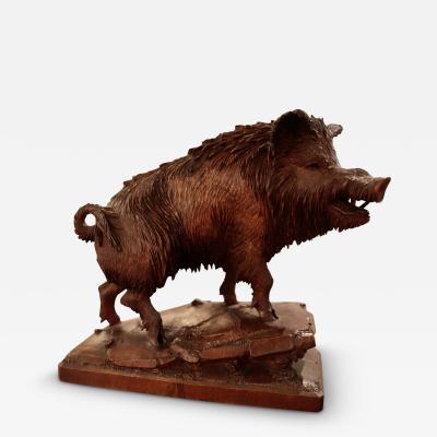 A 19th Century Black Forest Carved Boar