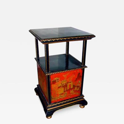 A 19th Century Chinoiserie Black Lacquer Side Table Stand