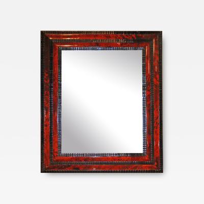 A 19th Century Flemish Black Lacquer and Red Tortoiseshell Mirror