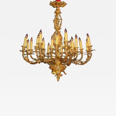 A 19th Century French Gilt Bronze Twenty Four Light Rococo Chandelier