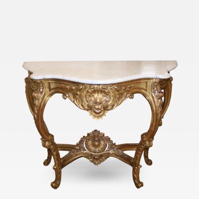 A 19th Century Italian Giltwood Console Table