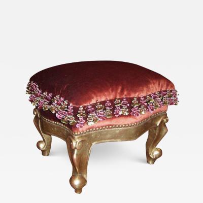 A 19th Century Italian Giltwood Tabouret