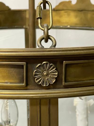 A 19th Early 20th Century Solid Bronze Gothic Lantern Six Lights Circular